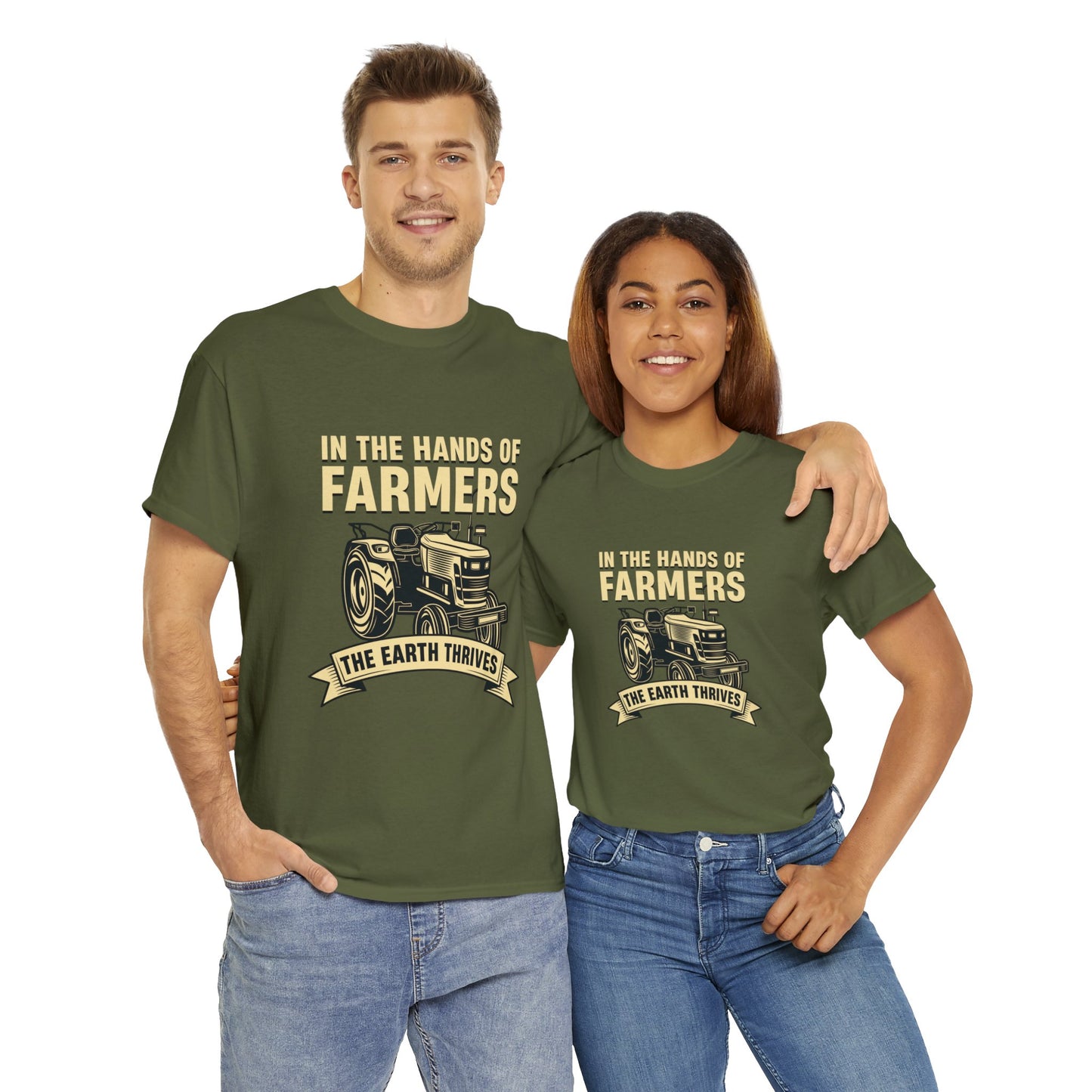 "In the Hands of Farmers, the Earth Thrives" T-Shirt