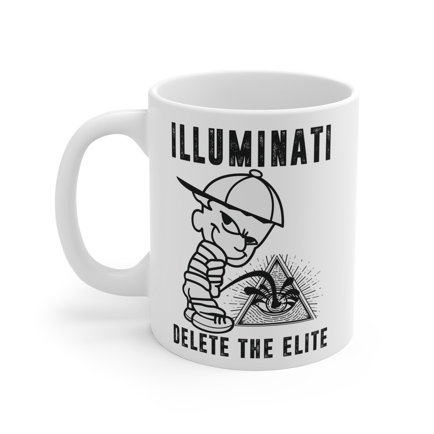 "Illuminati Delete The Elite" White Mug 11oz