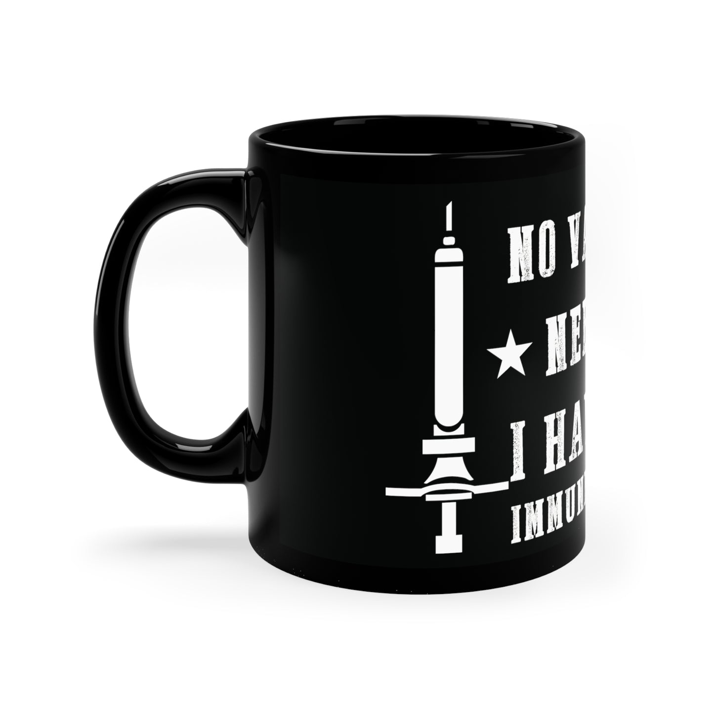 "No Vaccine" 11oz Black Mug