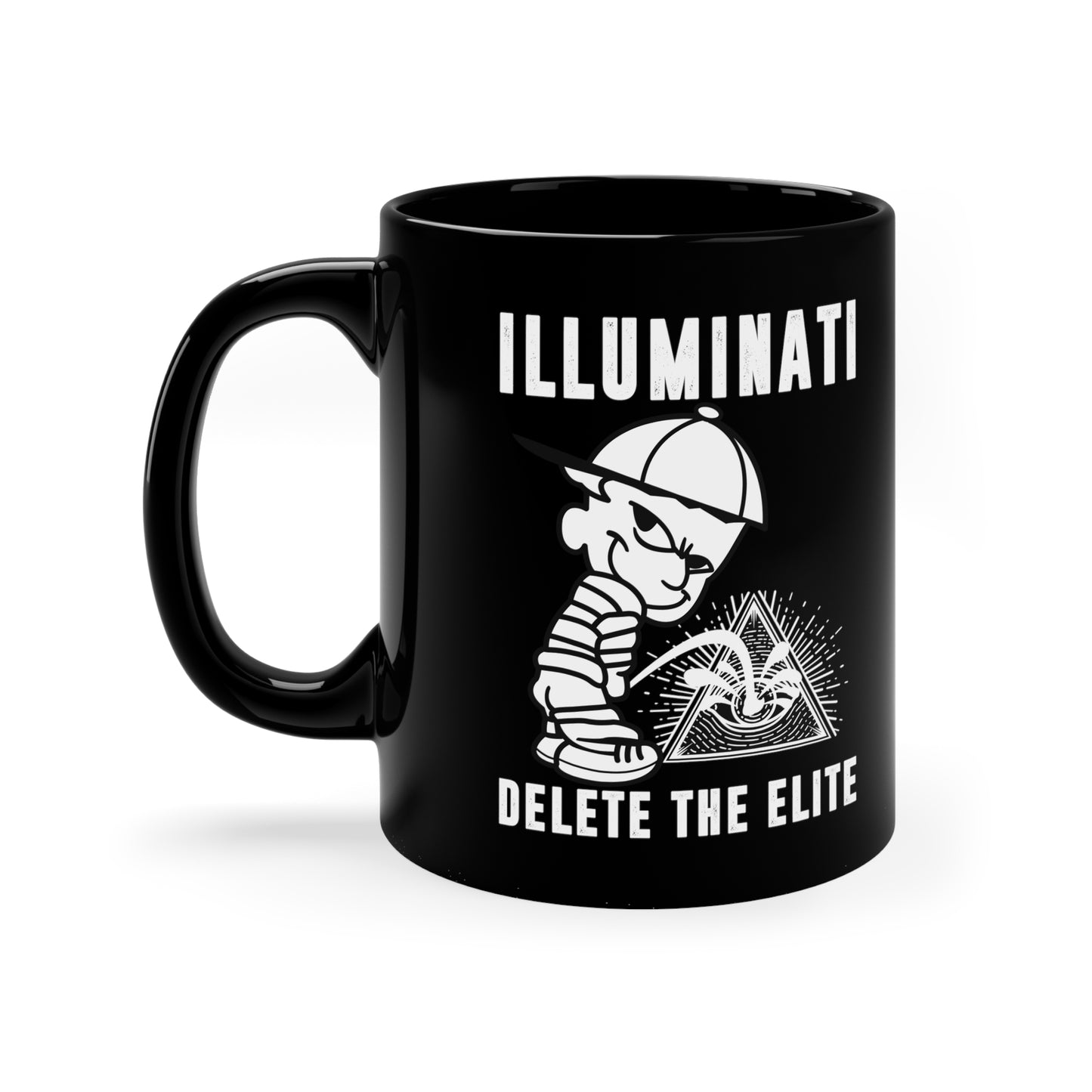 "Illuminati Delete The Elite" 11oz Black Mug