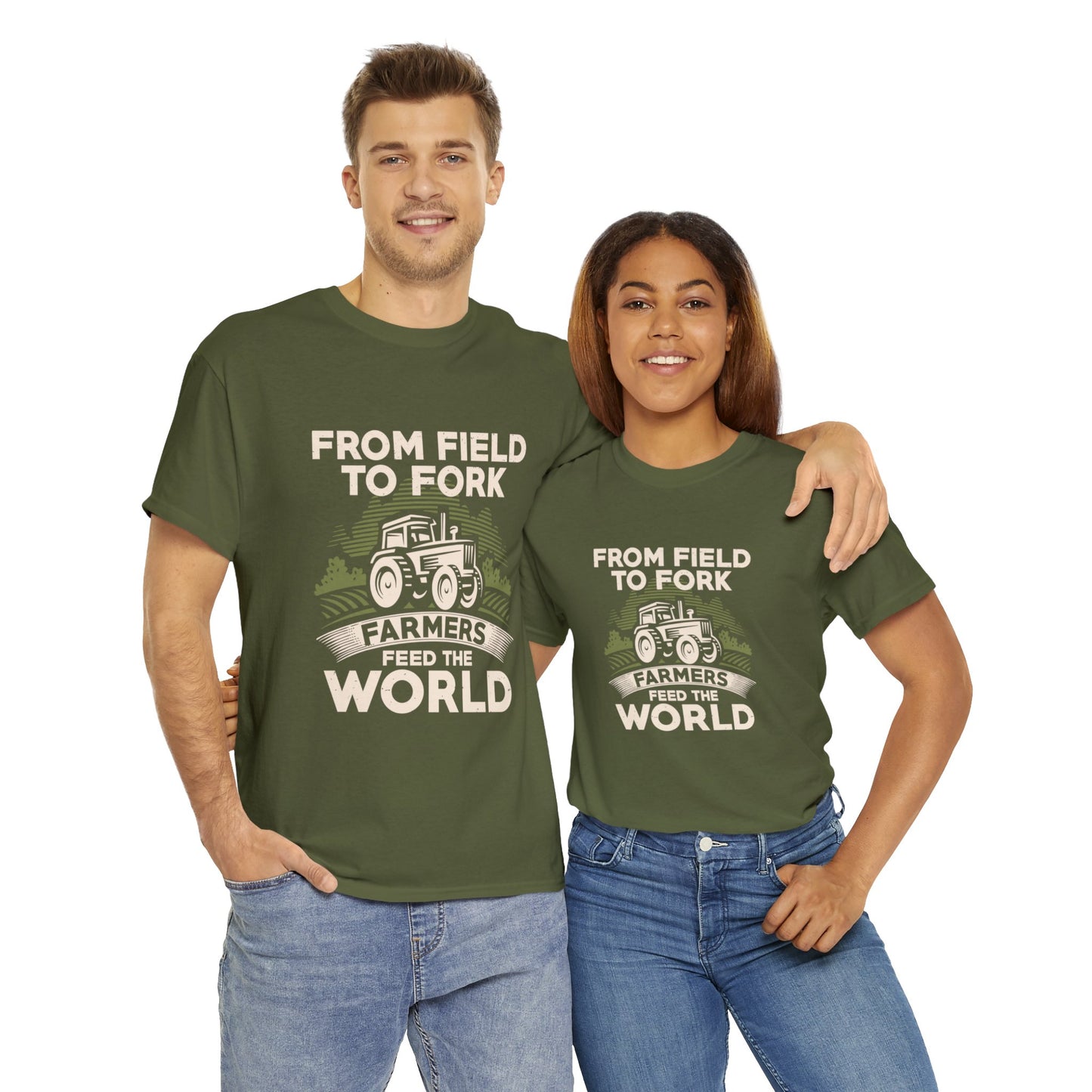 "From Field to Fork, Farmers Feed the World" T-Shirt