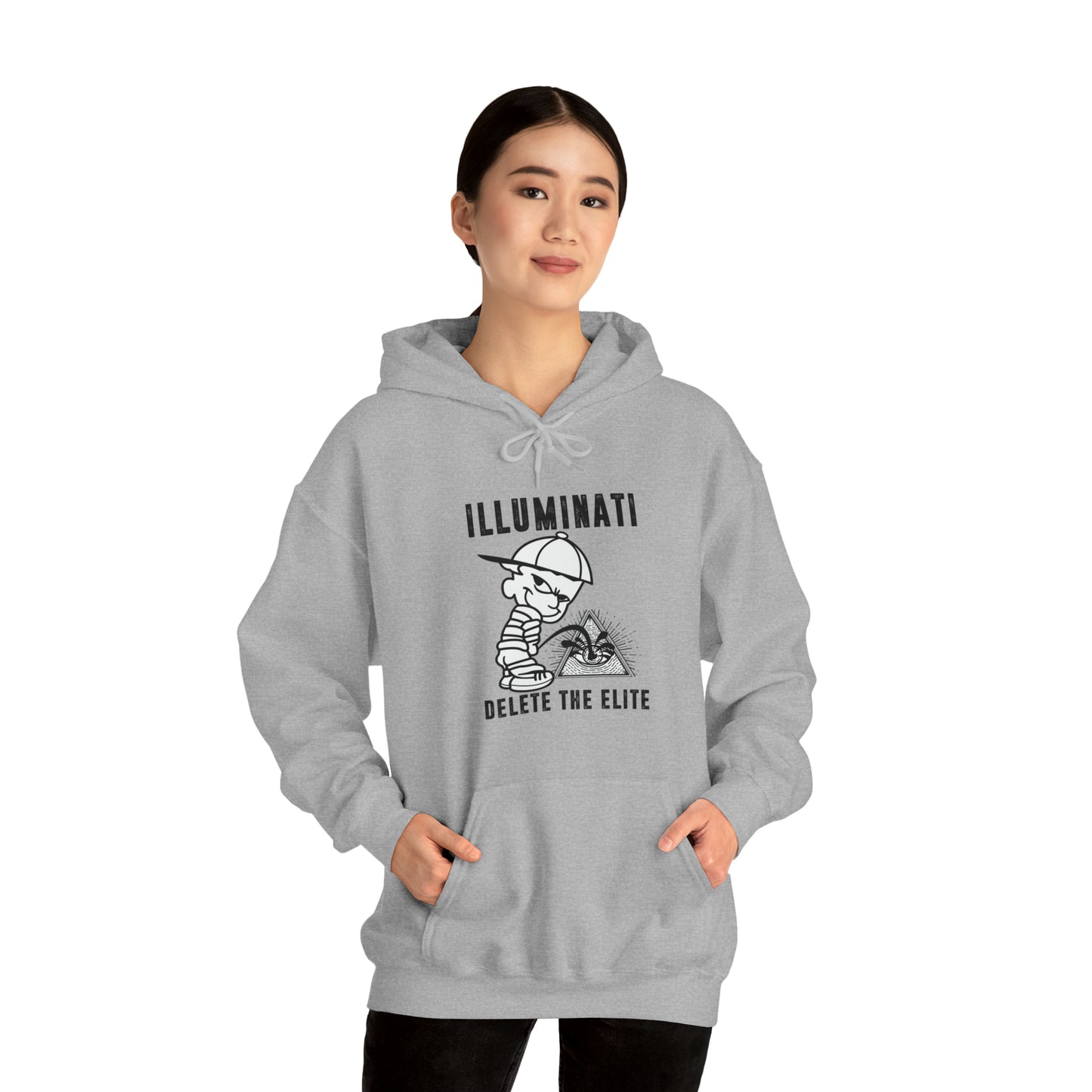 "Illuminati Delete The Elite"  Hooded Sweatshirt