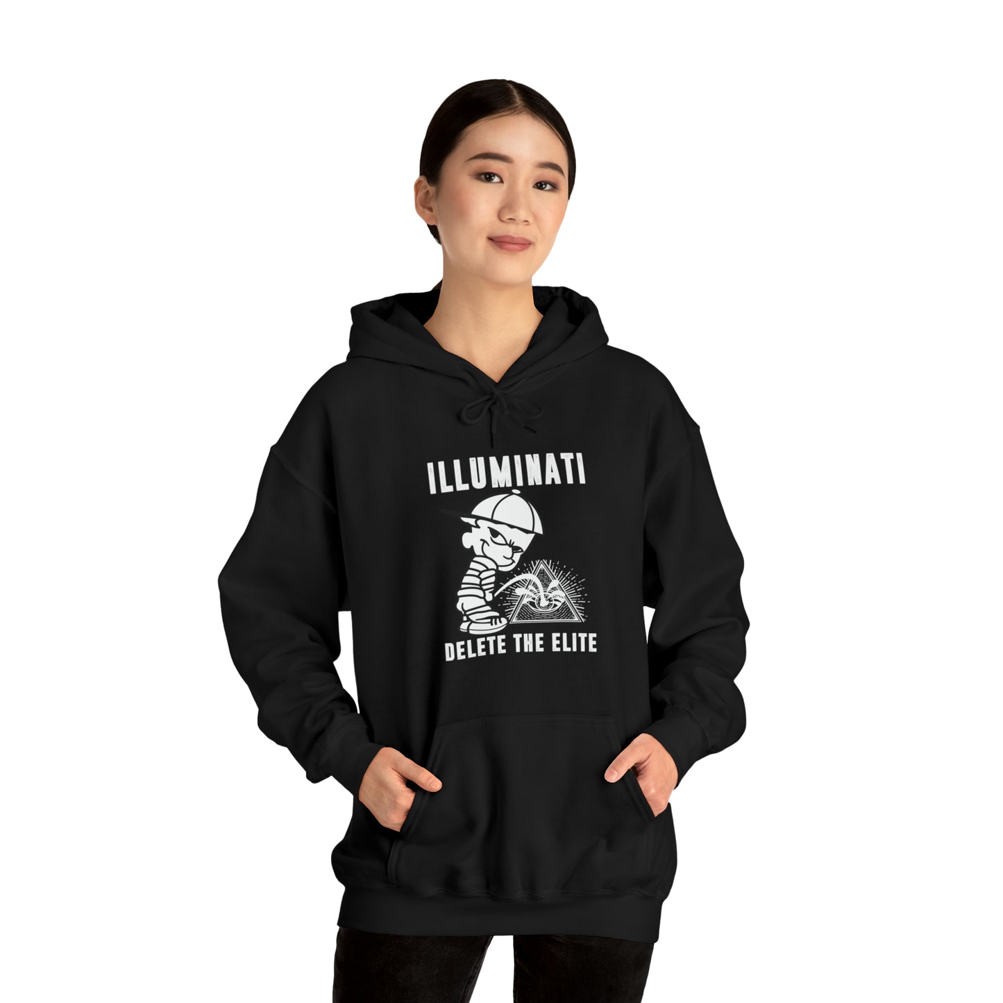 "Illuminati Delete The Elite"  Hooded Sweatshirt