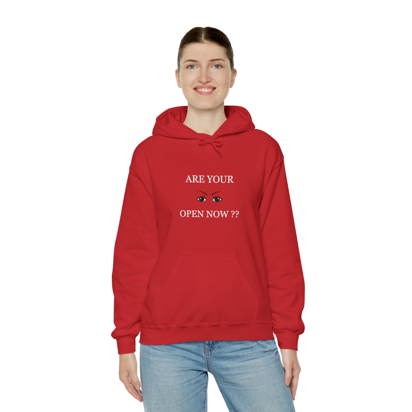 "Are Your Eyes Open Now?" Hooded Sweatshirt